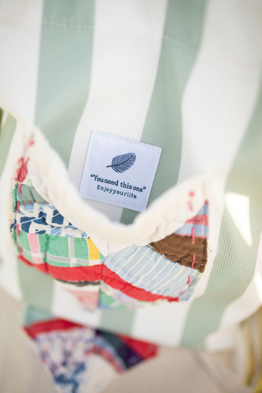 The Cozy Carry All - Mint Stripe