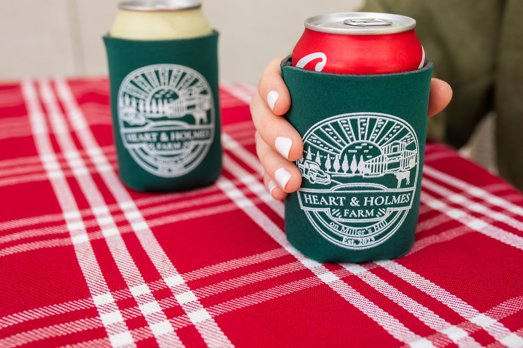 Green Heart & Holmes Circle Logo Coozie