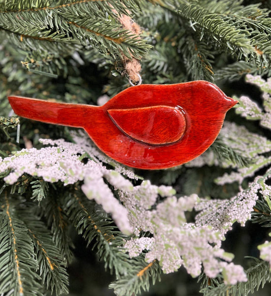 Red Wooden Cardinal Ornament