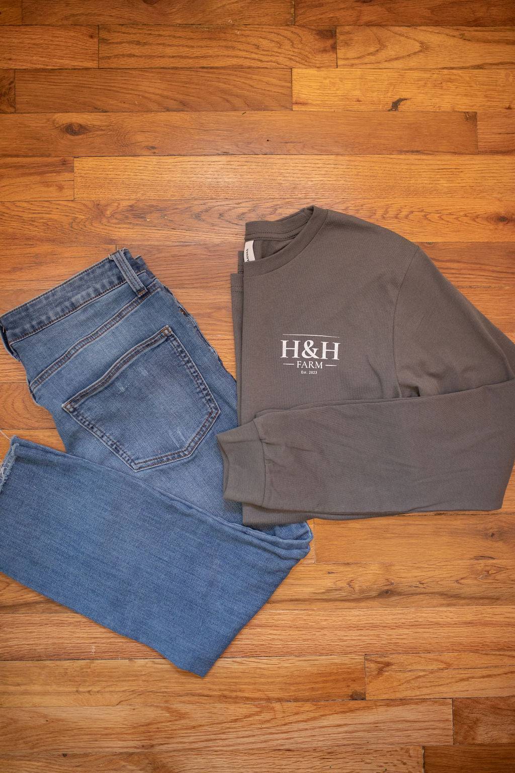 Gray Long Sleeve Circle Logo t-shirt